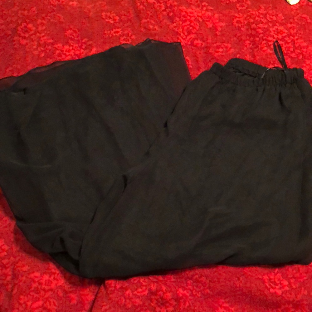 Black sheer Palazzo pants
